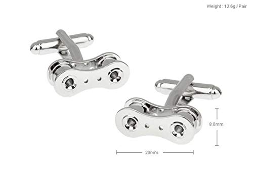 Mancuernillas Daesar de cadena mecánica en plata para hombre miniatura 3