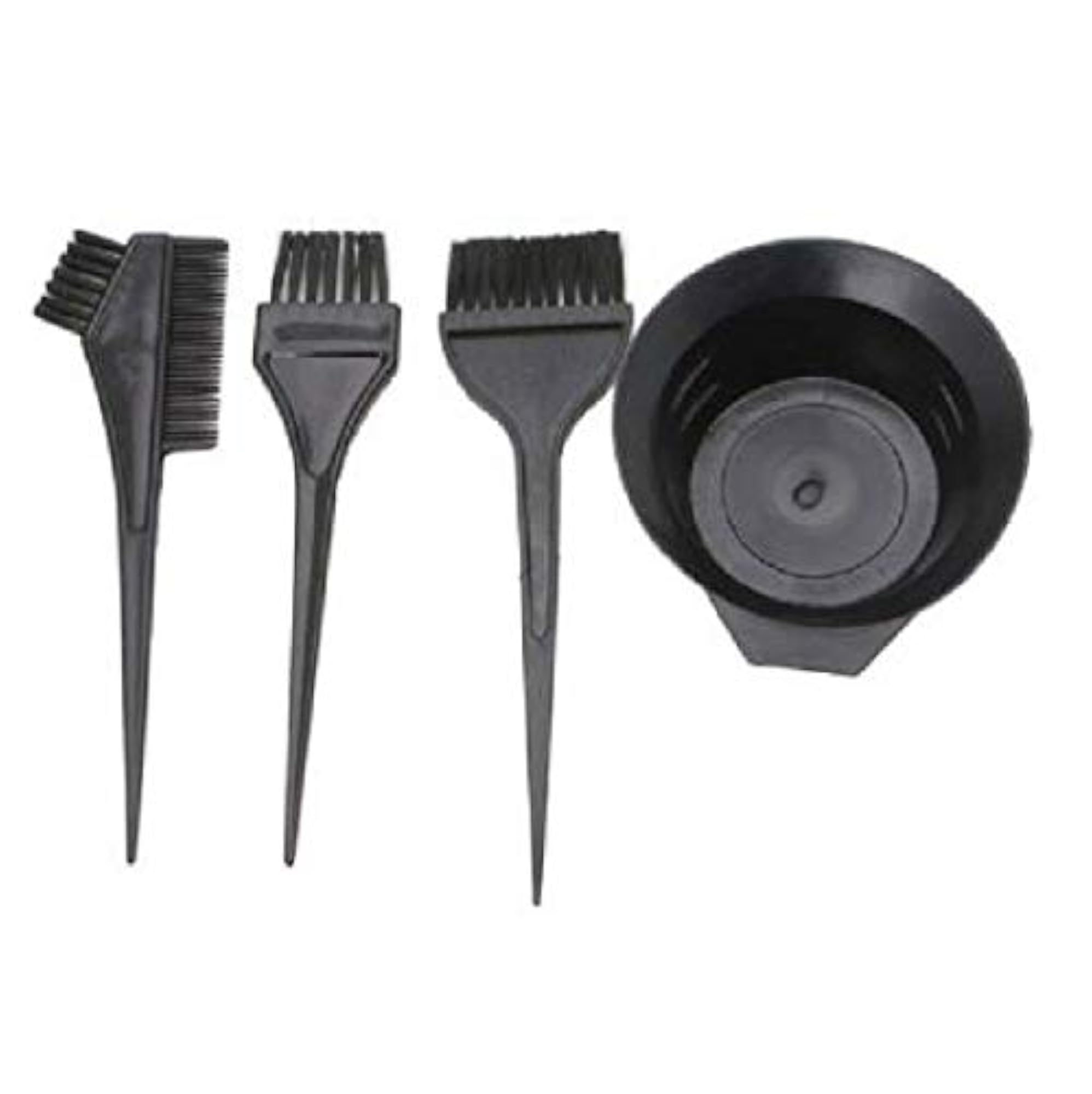 Plastic Hair Dye Brush and Mixing Bowl Kit, 4 Pieces