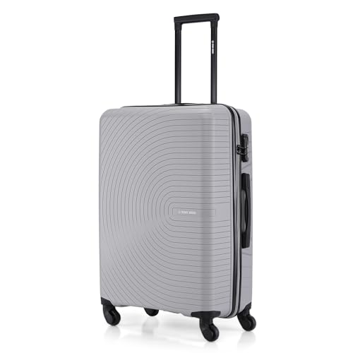 Image of Stony Brook by Nasher Miles Crescent Hard-Sided Polypropylene Check-in Luggage Silver Grey 24 inch |65cm Trolley Bag