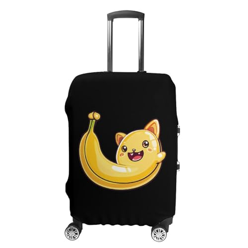 Happy Banana Cat Luggage Cover Suitcase Cover Protector Anti-scratch Travel Suitcase Wrap for Unisex M