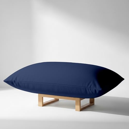 Image of YRM Bedding's - Egyptian Cotton 600TC Pillow Cover | Premium Pillowcases | Luxury Bedding-Export Collection | High Thread Count Durable & Breathable Covers - Navy Blue | [19''x30''] Inches