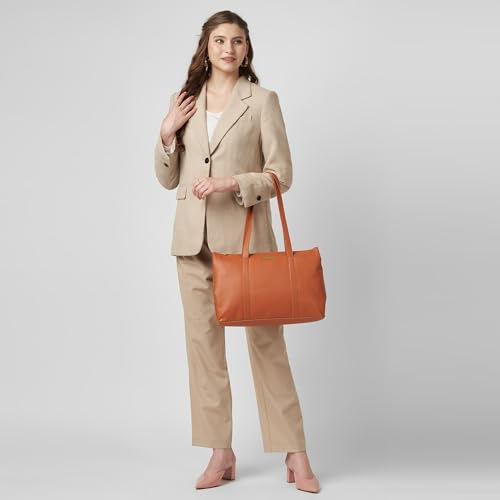 Image of Caprese Crystal 15.6-Inch Laptop Compatible Large Tote Bag for Women | Stylish, Durable, and Spacious with Multiple Compartment, Back Zipper Pocket for Work, Travel, and Everyday Use