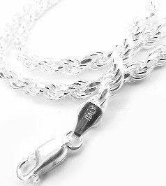 Miniatura 2 de Collar de cadena de plata de ley con corte de diamante de 0197in longitud de 160in 180in 200in 220in 239in