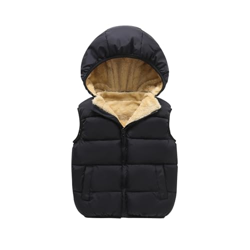 AMIYAN Toddler Winter Puffer Vest Boys Hooded Sleeveless Jacket Lightweight Warm Down Coat with Pocket for Kids 1-7 Years