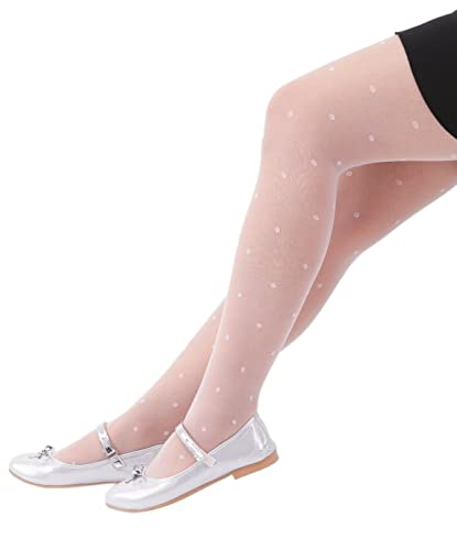 Girls Polka Dotted Sheer Stocking Footed Pantyhose2