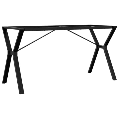 Pieds de table à manger en Y noir 140x60x73 cm en acier robuste - 6