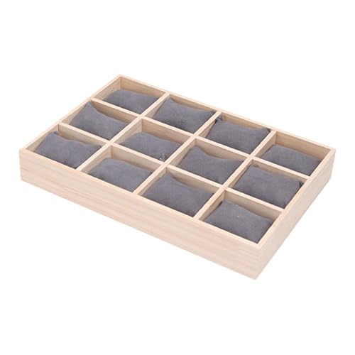 Colaxi 腕時計収納ボックス 腕時計収納トラベルケース 枕付き 男女兼用 多機能コンテナ 旧正月ギフト ブレスレットホルダー, グレーの枕