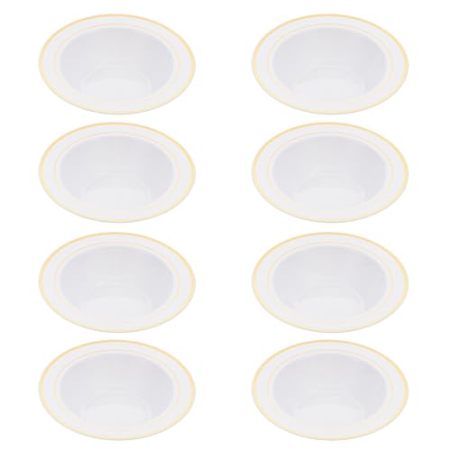 TOVINANNA 8pcs Disposable Rimmed Ice Cream Bowls Dessert Serving Bowls Elegant One Use Tableware for Parties and Events Practical and Stylish Design