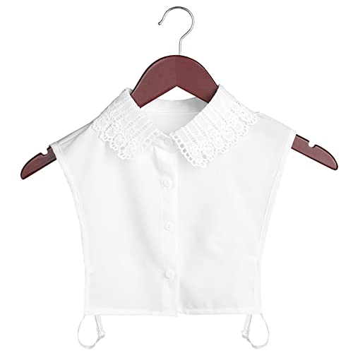 Colletto Finto, Colletto Falso Staccabile, Elegante Camicetta con Colletto Finto in Pizzo di Cotone da Donna Colletto Staccabile Vintage Camicia da Donna Cravatta Falsa Camicetta da Uomo con Risvolto