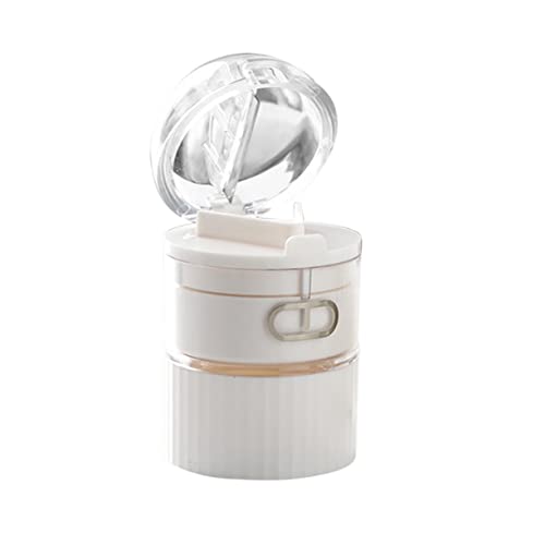 Healeved Box with Travel Medicine Kit Travel Medicine Case Splitter Dispenser Tablets Cutter Travel Medicine Organizer Portable Case Medicine Crusher Portable Crusher Plastic White