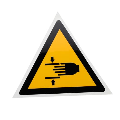 Hohopeti 1Pc Hand Crushing Warning Decal Caution Safety Sticker for Industrial Equipment Easy to Use Printing Simple Design Reliable Warning Label for Garage and Workplace