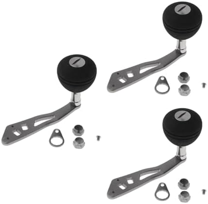ccsxqy 3 Pack Baitcasting Reel Handle Replacement - Power Handle with Non-Slip EVA Knob, Ambidextrous T-Type Fishing Reel Crank for Most Baitcaster Reels