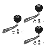 ccsxqy 3 Pack Baitcasting Reel Handle Replacement - Power Handle with Non-Slip EVA Knob, Ambidextrous T-Type Fishing Reel Crank for Most Baitcaster Reels