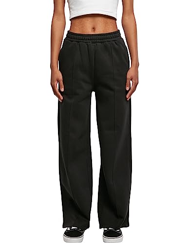 Ladies Pin Tuck Sweat Pants Pantaloni da Tuta XS donna straight nero