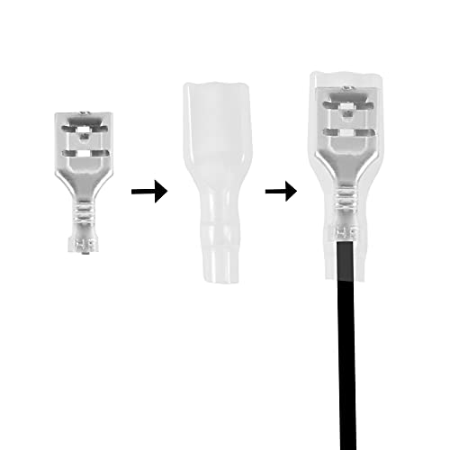 ACEIRMC 480pcs Quick Splice 2.8/4.8/6.3mm Male and Female Wire Spade Connector Wire Crimp Terminal Block with Insulating Sleeve Assortment Kit for Electrical Wiring Car Audio Speaker (Silver)