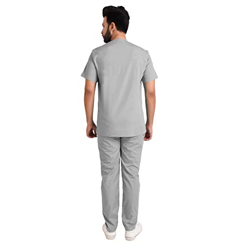 Image of TrendyUniform Unisex Regular Fit Polyester Cotton Scrub Suit for Componder| V-Neck Top and Drawstring Pant |Half Sleeves Hospital Uniform for Doctors, Nurses and Dentist, OT