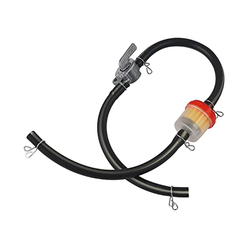 Filtro Gasolina, HERKINDNESS Kit de Filtro Gasolina Moto Universal de 3 Segmentos, con Interruptor y Taza de Filtro Transparente Manguera de Combustible Para Motocicletas, Scooters, Motocross Cover