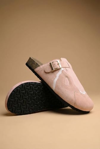 Image of Big Fox Men's Cork Footbed Clogs with Adjustable Buckle | Closed-Toe Comfort Sandals | Slip-On Casual Wear