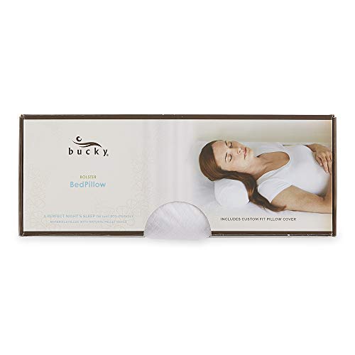 Image of Bucky Millet Filled, Bed Pillow and Pillow Cover, Bolster Pillow (15x5.5 inch), White