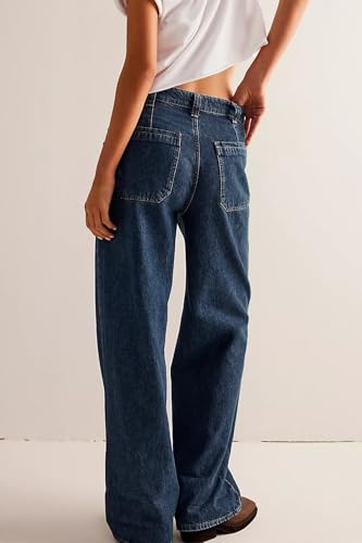 Allimy Womens Jeans High Waisted Straight Leg Baggy Boyfriend Jeans for Women Trendy 2025 Cargo Pants3