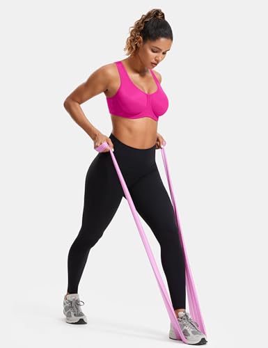 Image of SYROKAN Women's Max Control Underwire Sports Bra High Impact Plus Size with Adjustable Straps Unlined Bra