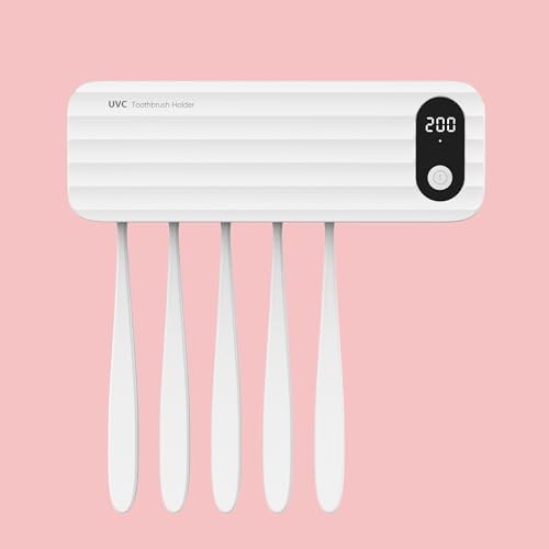 BANJILI-Sterilizzatore portaspazzolino UV, sterilizzatore per spazzolino Elettrico da Parete Bagno Ricaricabile USB 2000mAh con Coperchio Set Custodia (Disinfezione+2000mAh)