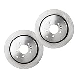 WOESDYCV Rear Brake Rotors for Land Rover for LR3 for LR4 Front Disc Cast Iron 5 Lugs 2-Wheel Set 13.78 in -Rotor Outside Diameter Pro-Line Series SDB000646 1212201 16594048 SDB000644