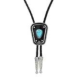 【Material】: these bolo ties are made of high quality leather, comfortable to wear, won’t scratch your skin. high-polished surface, the delicate geometry turquoise and stars pendant make them more special and unique. 【Size】: the length of these Balo t...