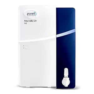 HUL Pureit Marvella G2 UV 4 Stage Table Top/Wall Mountable White & Blue 4 litres Water Purifier (Not Suitable for tanker or borewell water)