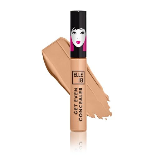 Elle18 Get Even Concealer, Pearl, Buildable Coverage Concealer, Covers Dark Spots, Under-eye & Fine Lines, Crease Resistant, Infused with Niacinamide| 5.4ml