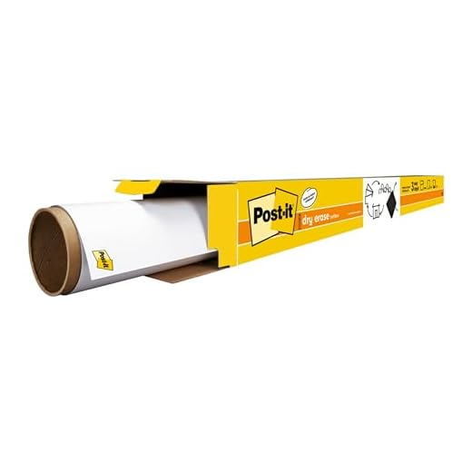 Post-it Dry Erase Whiteboard Film Surface for Walls, Doors, Tables, Chalkboards, Whiteboards, and More, Removable, Stain-Proof, Easy Installation, 4 ft x 3 ft Roll (DEF4X3)