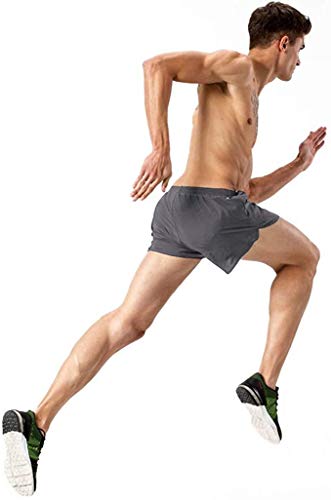 Geek LITHTING Short masculino casual confortável para treino, bolsos com zíper, cintura elástica, C-