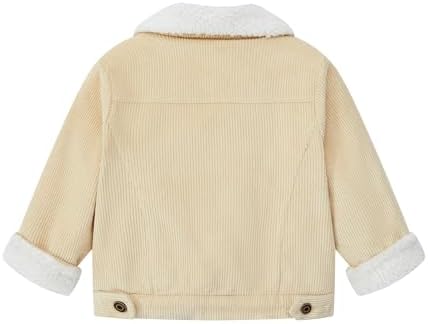 Morubut Toddler Boy Winter Thick Corduroy Coat Baby Boys Sherpa Lined Jacket Outwear