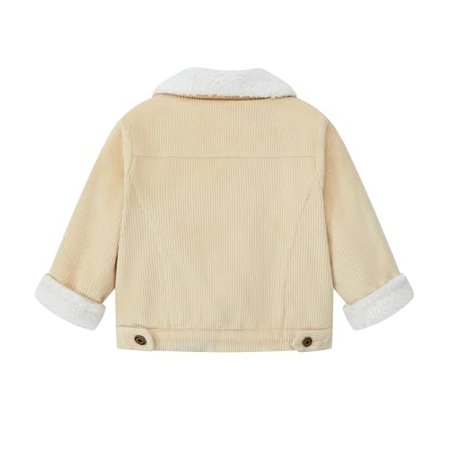 Morubut Toddler Boy Winter Thick Corduroy Coat Baby Boys Sherpa Lined Jacket Outwear
