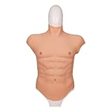 WQCMZO Ultra Realistic Muscle Suit - Medical Grade Silicone Torso with Lifelike Skin Texture, Natural Movement for Cosplay,Color 2,S