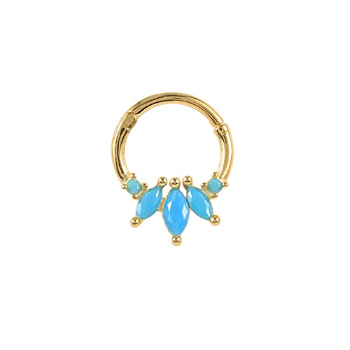 Boucles d'oreilles turquoise en argent anti allergie petit perçage oreille
