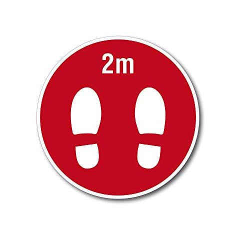 2m Social Distance COVID-19 Pack of 5 Sign red coronavirus Shop Non-Slip Floor Sticker Warning Corona Virus covid 19 Signage POS Entrance Sign IMMEDIATE DESPATCH Cover