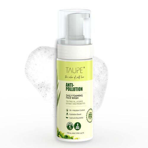 Image of TAUPE Anti-Pollution Foaming Face Wash for Sensitive Skin - 150ml | Gentle Cleanser for Acne & Oil Control | Unclogs Pores, Removes Dirt & Soothes Skin