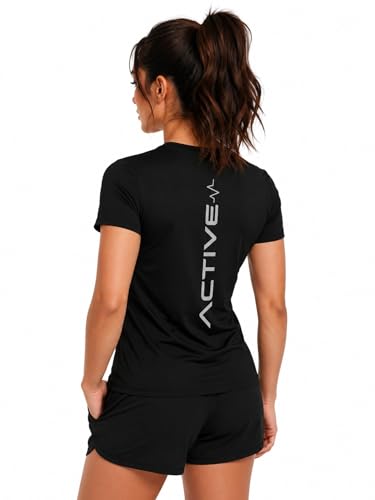Image of 3Colors Women's Active Dry Fit Sports Active T-Shirt | Quick Dry Gym Workout Tee | Athletic Running Training Top-Active Signal