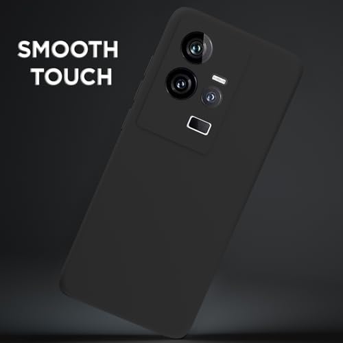 Image of Outlouders Back Cover for iQOO 11 5G | Camera Protection | Durable Soft Matte Silicone Bumper Case (Black)