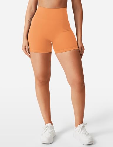 Image of YEOREO SoftHue Women's Biker Shorts 3.6 inch /4.5 inch / 6 inch Workout Gym Shorts High Waist Tummy Control Hidden Scrunch Running Yoga