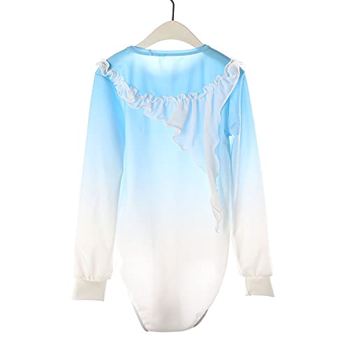 Vestuário para meninos e homens patinação artística azul celeste com renda de fungo gradiente, Azul,