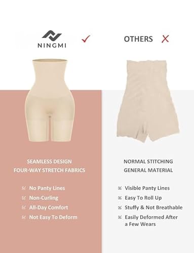 NINGMI Women's Cotton Nylon Seamless Tummy Control High Waist Shapewear and Thigh Ladies Shaper (Free Size Fit Up to M to 4XL) - Image 4