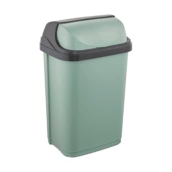 Poubelle Keeeper Rasmus 25L - Couvercle Pivotant, Vert Nordic Green, 34x26x54 Cm