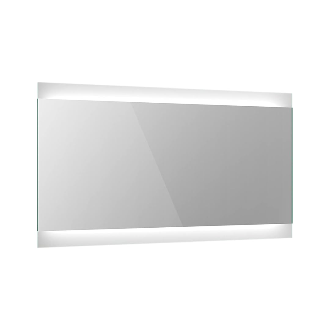 iBathUK Averra Wall Mounted Rectangular LED Bathroom Mirror, Modern Frameless Design with Motion Sensor Activation, Integrated Demister and Copper-Free Silver Mirror in White, 800 x 400mm