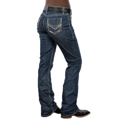 Rock & Roll Stitched Embroidered Bootcut Jeans