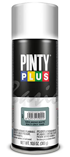 PINTY PLUS Pintura en Spray Basic 520cc Gris Medio Mate 7000, 400 ml (Paquete de 1)