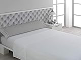 Ribete a tono DON ALGODÓN Funda Almohada, Gris, 45x150