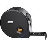 メジャー・巻尺 スチール製巻尺 仕様3mX16mm 文字が大きく目盛が見やすい 手切りを防ぐ 高精度 高硬度の工学用巻尺 防水性 耐摩耗性 耐落下性 現場での測定 室内・家具サイズの測り、図面作成 DIYプロジェクト 測定ツール 家庭用巻尺 コンパクト (黒ブラック，3mX16mm)