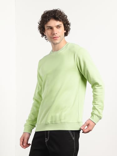 Image of Nobero Sweatshirts for Man Stylish | 280 GSM Rich Cotton Fleece Solid Regular Fit Full Sleeve Sweatshirt for Men | Stylish Casual Wear Winter Crew Neck Sweatshirt for Men